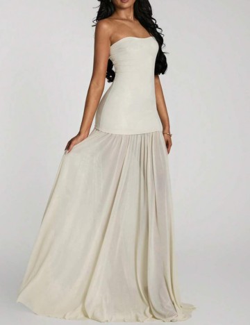 Rochie maxi Shein, crem