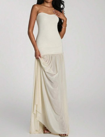 Rochie maxi Shein, crem