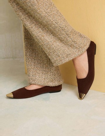 Pantofi Shein MOTF, maro