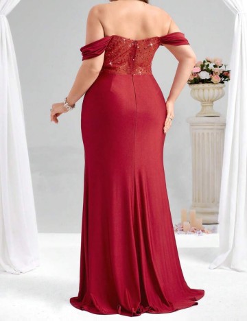 Rochie de ocazie Shein Curve+, vișiniu