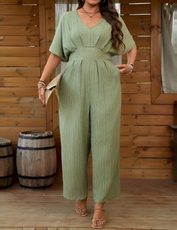 Salopetă lungă Shein Curve+, verde