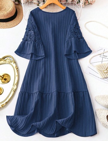 Rochie midi Shein Curve+, albastru