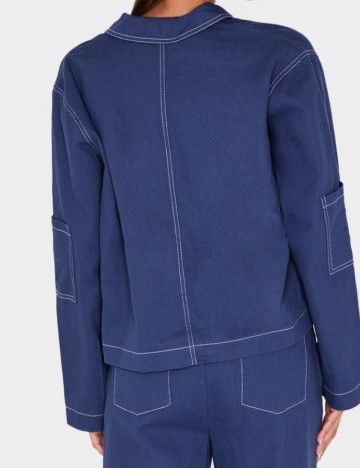 Jachetă De Blugi PRETTYLITTLETHING, albastru