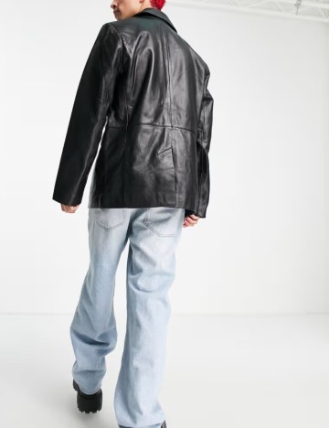 Jachetă de piele ASOS, negru