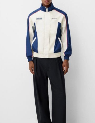 Jachetă imitație de piele Bershka, mix culori