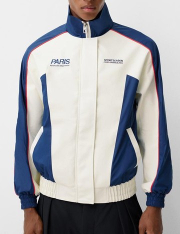 Jachetă imitație de piele Bershka, mix culori