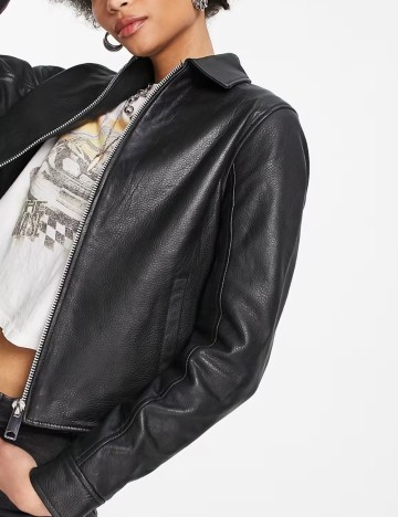 Jachetă de piele Barneys Originals, negru