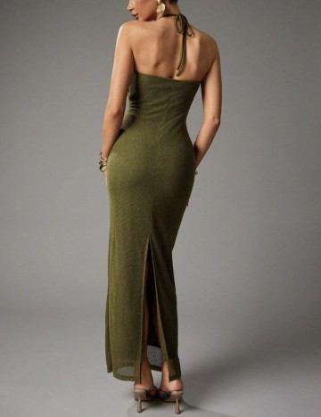 Rochie maxi Shein HAUTE, kaki