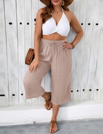 Pantaloni Shein Curve+, roz