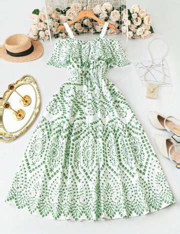 Rochie maxi Shein Curve+, mix culori