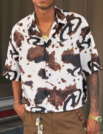 Cămașă cu m&acirc;necă scurtă Shein MANFINITY, mix culori