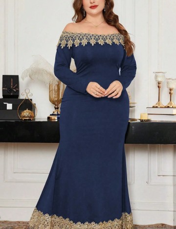 Rochie maxi Shein Curve+, albastru