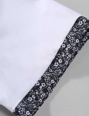 Cămașă cu m&acirc;necă scurtă Shein MANFINITY, alb