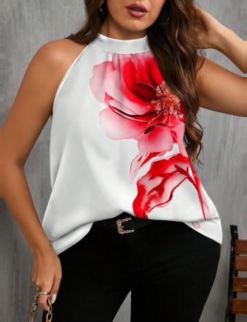 Cămașă cu m&acirc;necă scurtă Shein Curve+, mix culori