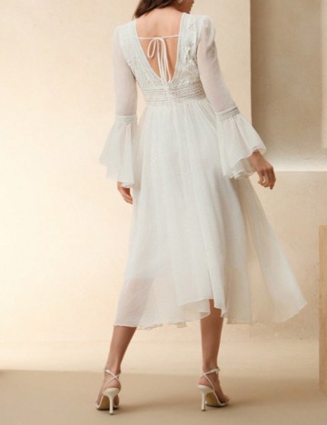 Rochie midi Shein MOTF, crem