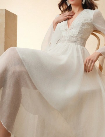 Rochie midi Shein MOTF, crem