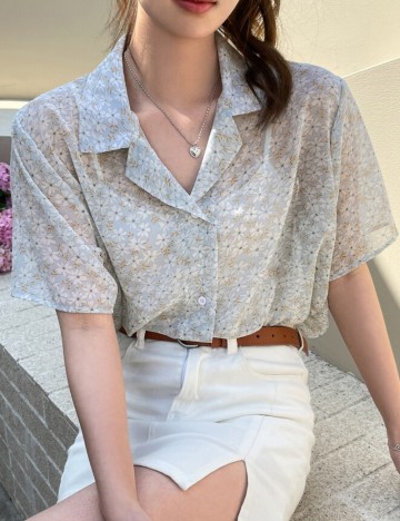 Cămașă cu m&acirc;necă scurtă Shein, mix culori