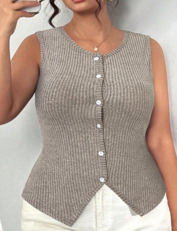 Vestă Shein Curve+, bej