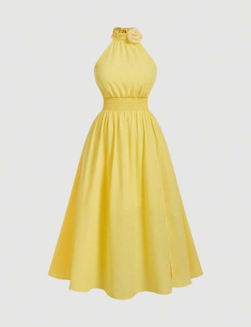 Rochie midi Shein Curve+, galben