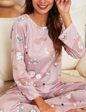 Compleu pijamale Shein, roz