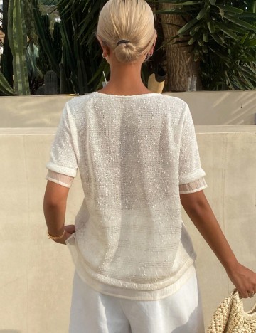 Tricou Shein DAZY, crem