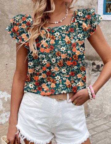 Cămașă cu m&acirc;necă scurtă Shein, mix culori