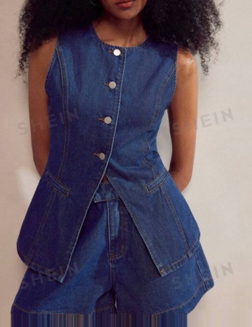 Vestă de blugi Shein, albastru