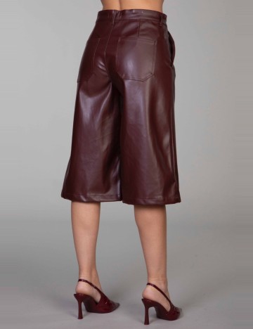 Pantaloni imitație din piele Shein, vișiniu