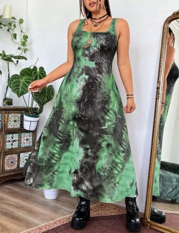 Rochie maxi Shein Curve+, mix culori