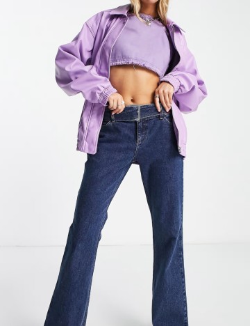 Jachetă imitație de piele ASOS, mov