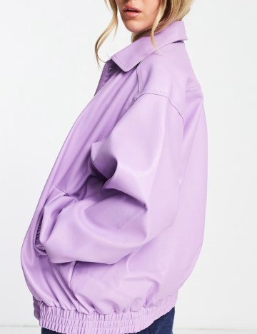 Jachetă imitație de piele ASOS, mov