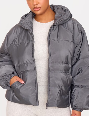 Geacă PRETTYLITTLETHING, gri