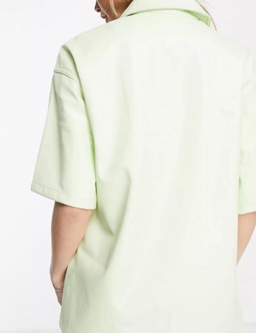 Cămașă cu m&acirc;necă scurtă Topshop, verde