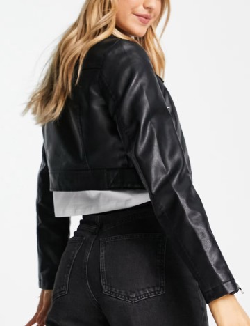 Jachetă imitație de piele Miss Selfridge, negru