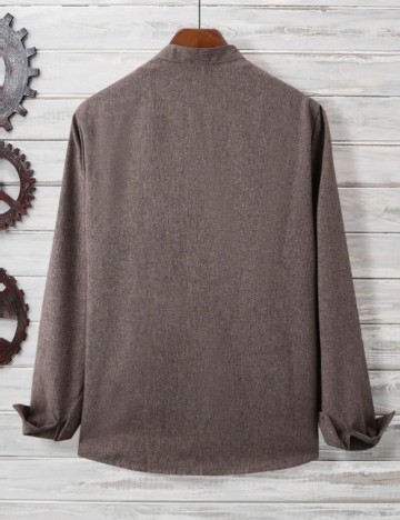 Cămașă Shein MANFINITY, maro