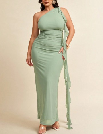 Rochie maxi Shein Curve+, verde