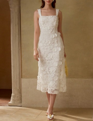 Rochie midi Shein MOTF, alb