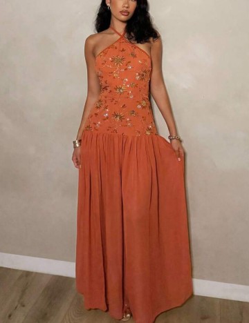 Rochie maxi Shein, portocaliu
