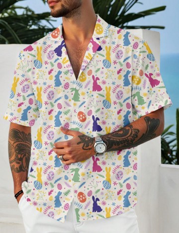 Cămașă cu m&acirc;necă scurtă Shein MANFINITY, mix culori