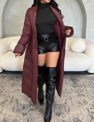 Geacă lungă Shein, vișiniu