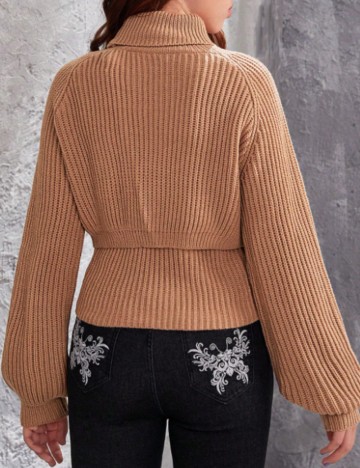 Set top și pulover Shein, bej