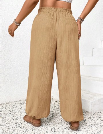Pantaloni Shein Curve+, maro