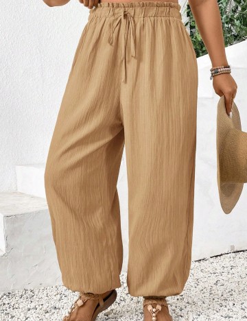 Pantaloni Shein Curve+, maro