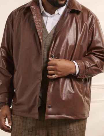 Geacă Imitație Piele Shein, maro