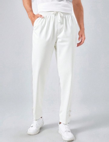 Pantaloni Shein MANFINITY, alb