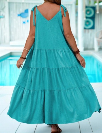 Rochie maxi Shein Curve+ Emery Rose, albastru