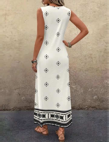 Rochie maxi Shein Emery Rose, alb