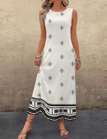 Rochie maxi Shein Emery Rose, alb