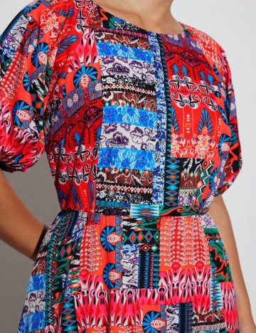 Rochie maxi Shein Curve+, mix culori