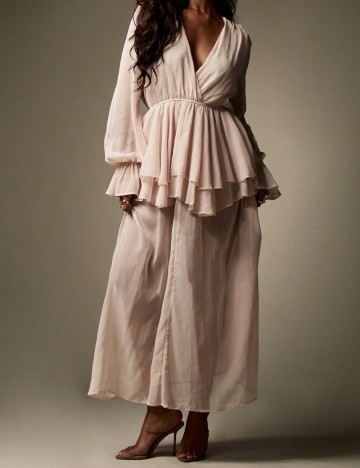 Rochie maxi Shein Missguided, bej